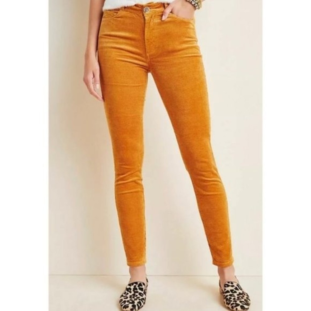 PAIGE Corduroy Hoxton Ankle Pants Marigold Size 25